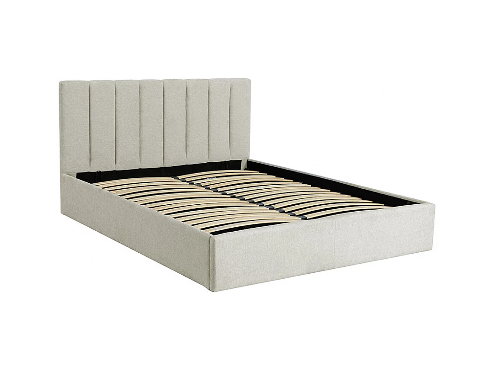 Lou - Lit coffre en tissu 160x200cm - Écru