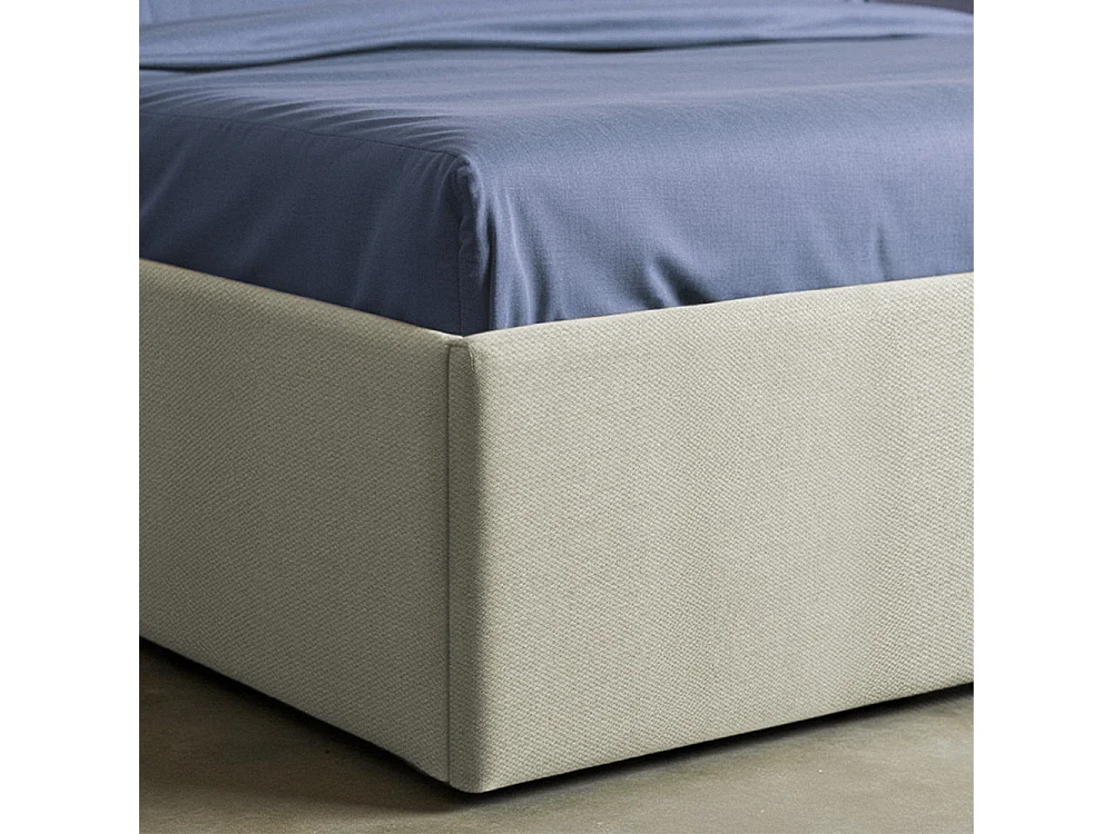 Lou - Lit coffre en tissu 160x200cm - Écru