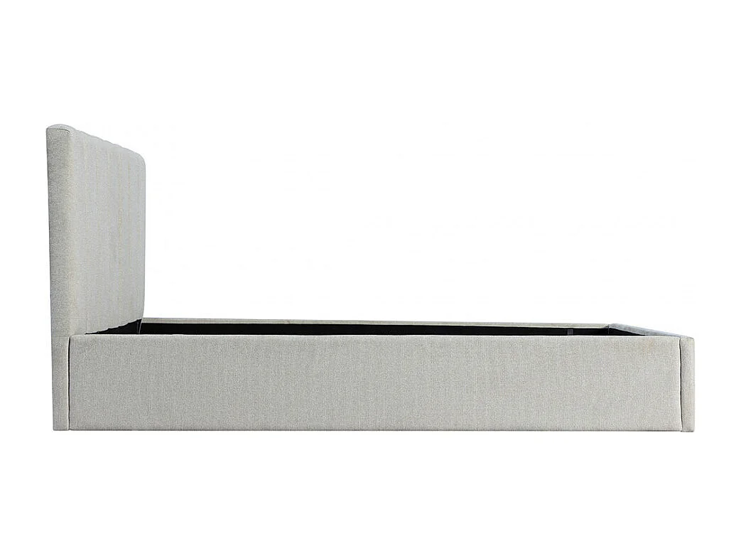 Lou - Lit coffre en tissu 160x200cm - Écru