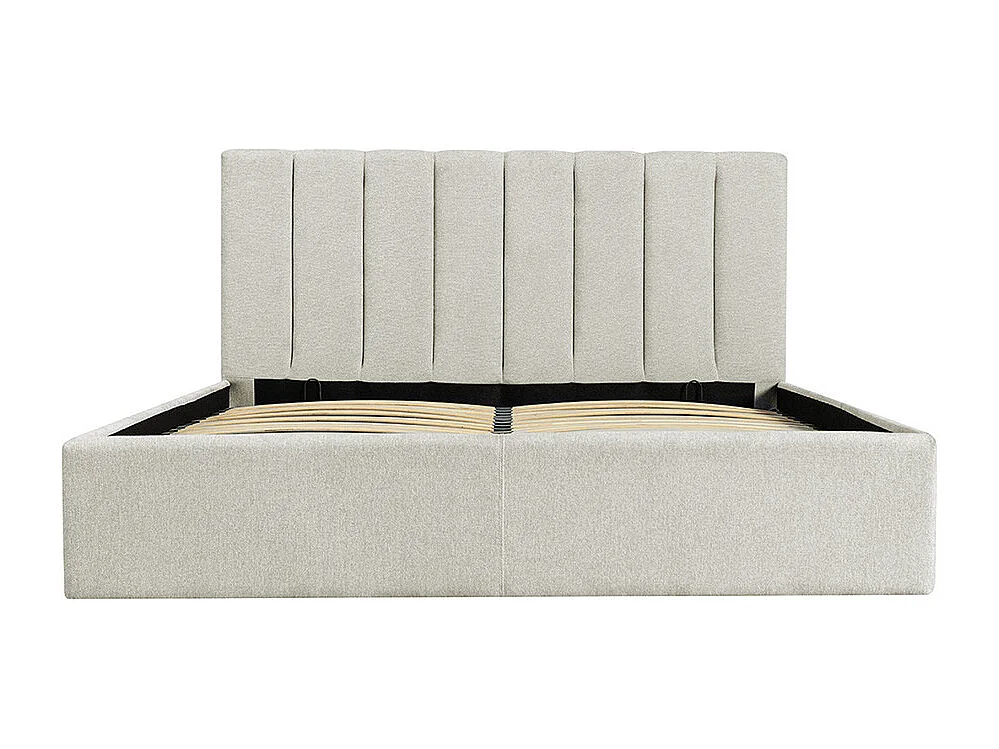 Lou - Lit coffre en tissu 160x200cm - Écru