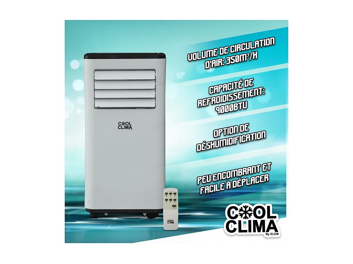 Mobiele Airconditioner Cool Clima 9000 BTU - 2,64 kW