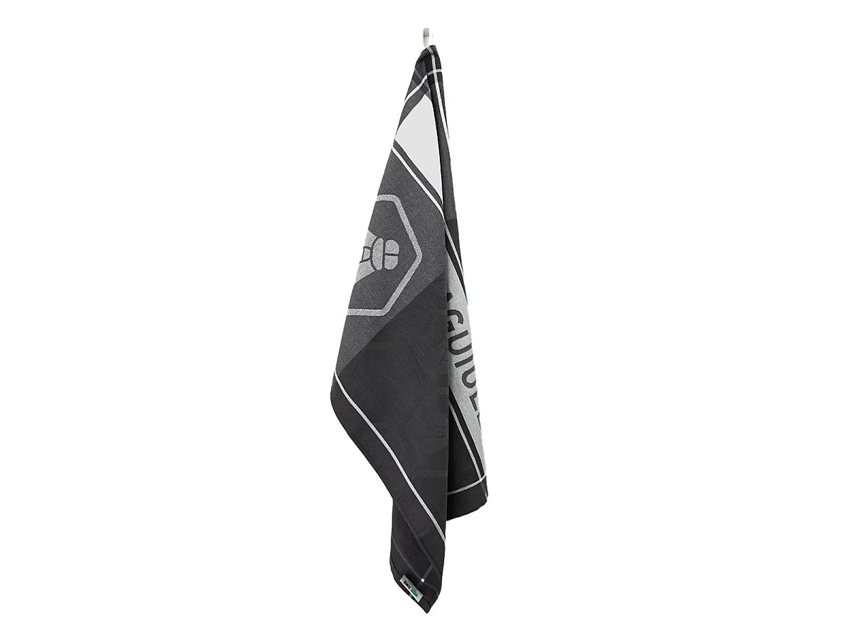 Lot de 3 torchons jacquard 50x70cm noir -  "Miel"