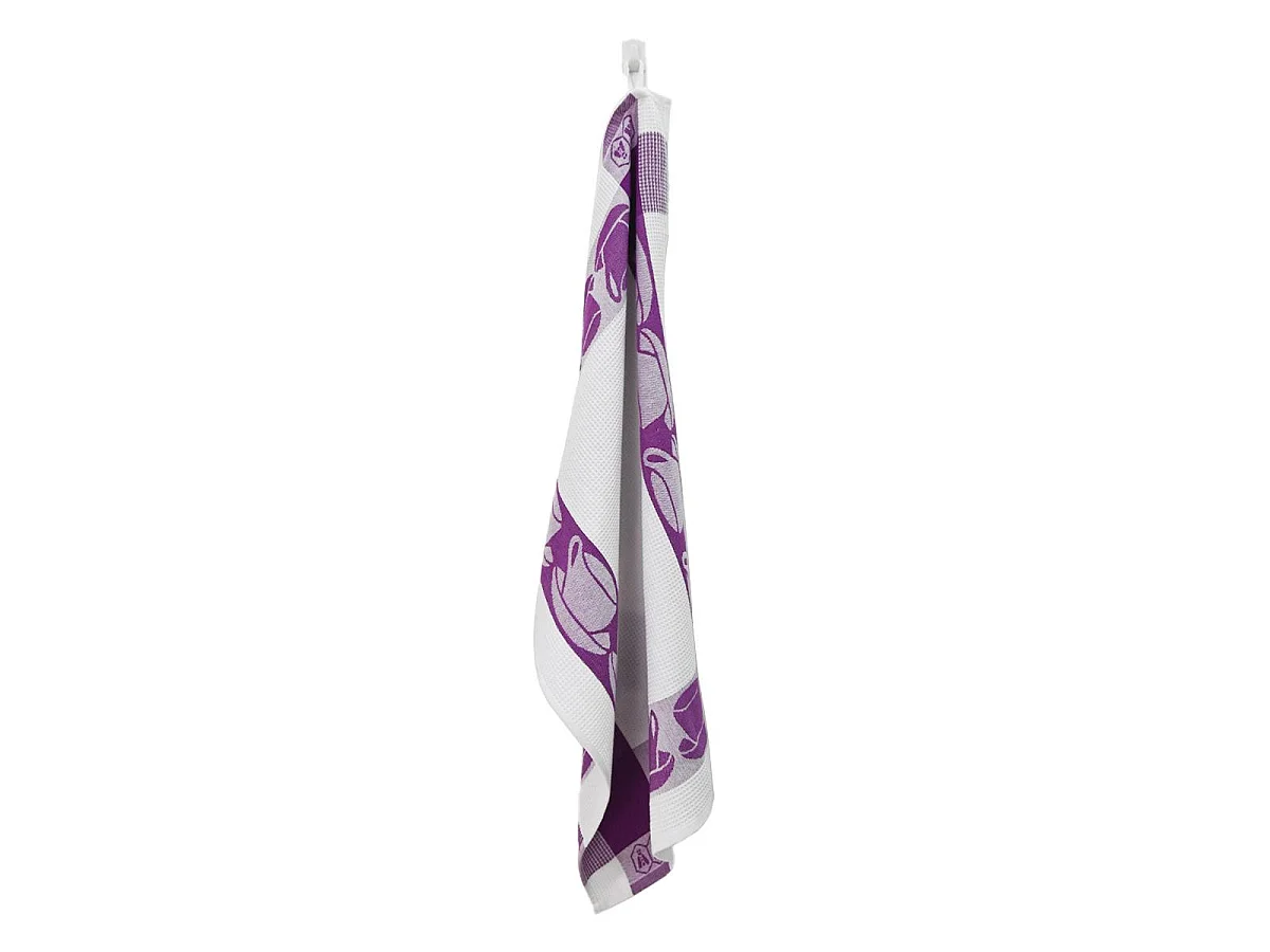 Lot de 3 torchons nid d'abeilles 50x70cm mauve -  "Carré"