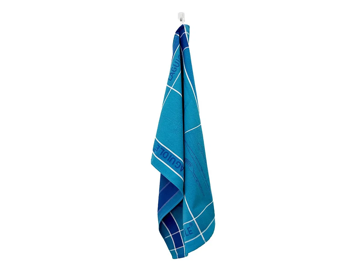 Lot de 3 torchons jacquard 50x70cm bleu -  "Tartan"