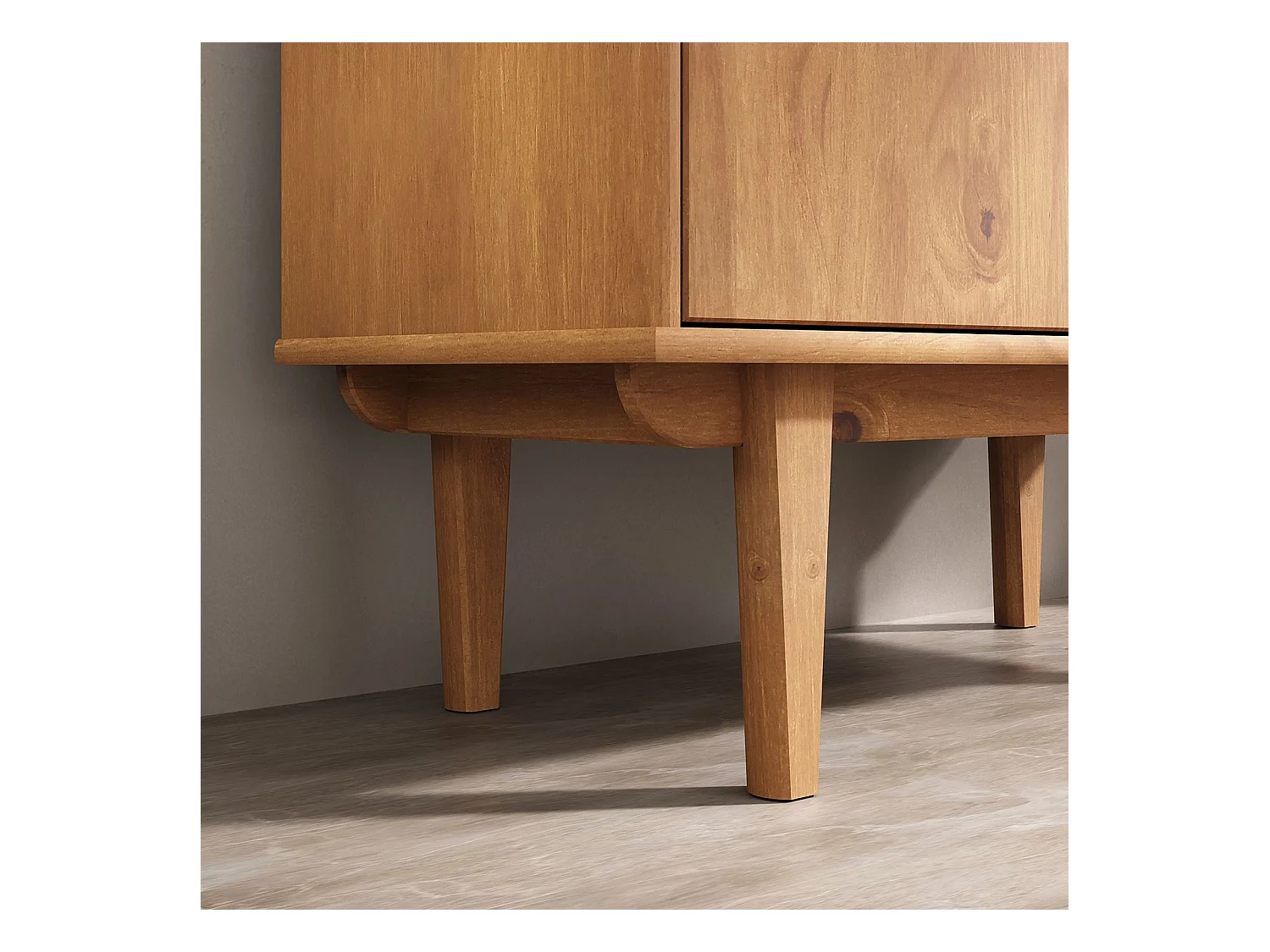 Buffet haut SIMONA 80x188 cm en bois massif coloris chêne avec 2 Portes 6 Étagères, Vaisselier en hauteur