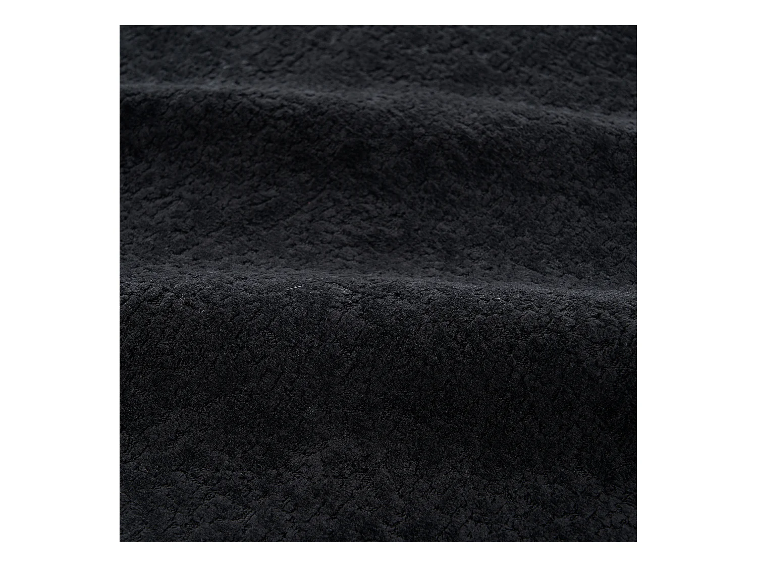 Canapé 5 places noir - Canapé sans cadre avec 4 coussins carrés et 2 coussins ronds - chenille