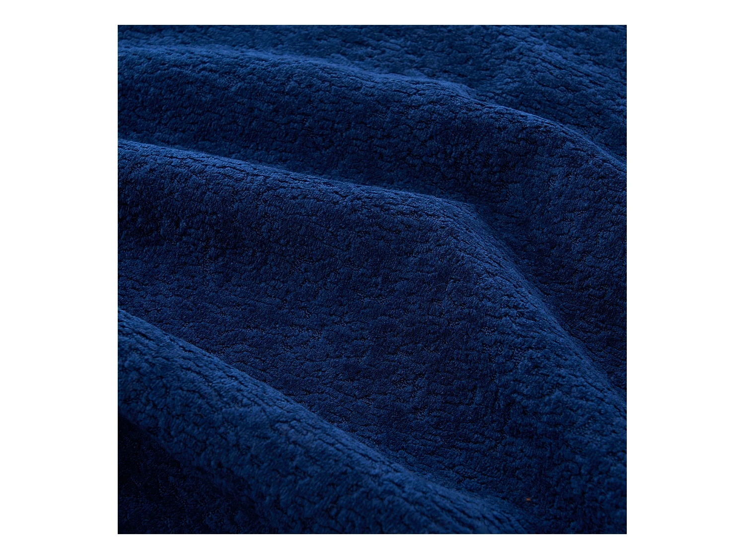 Canapé 5 places bleu - Canapé sans cadre avec 4 coussins carrés et 2 coussins ronds - chenille