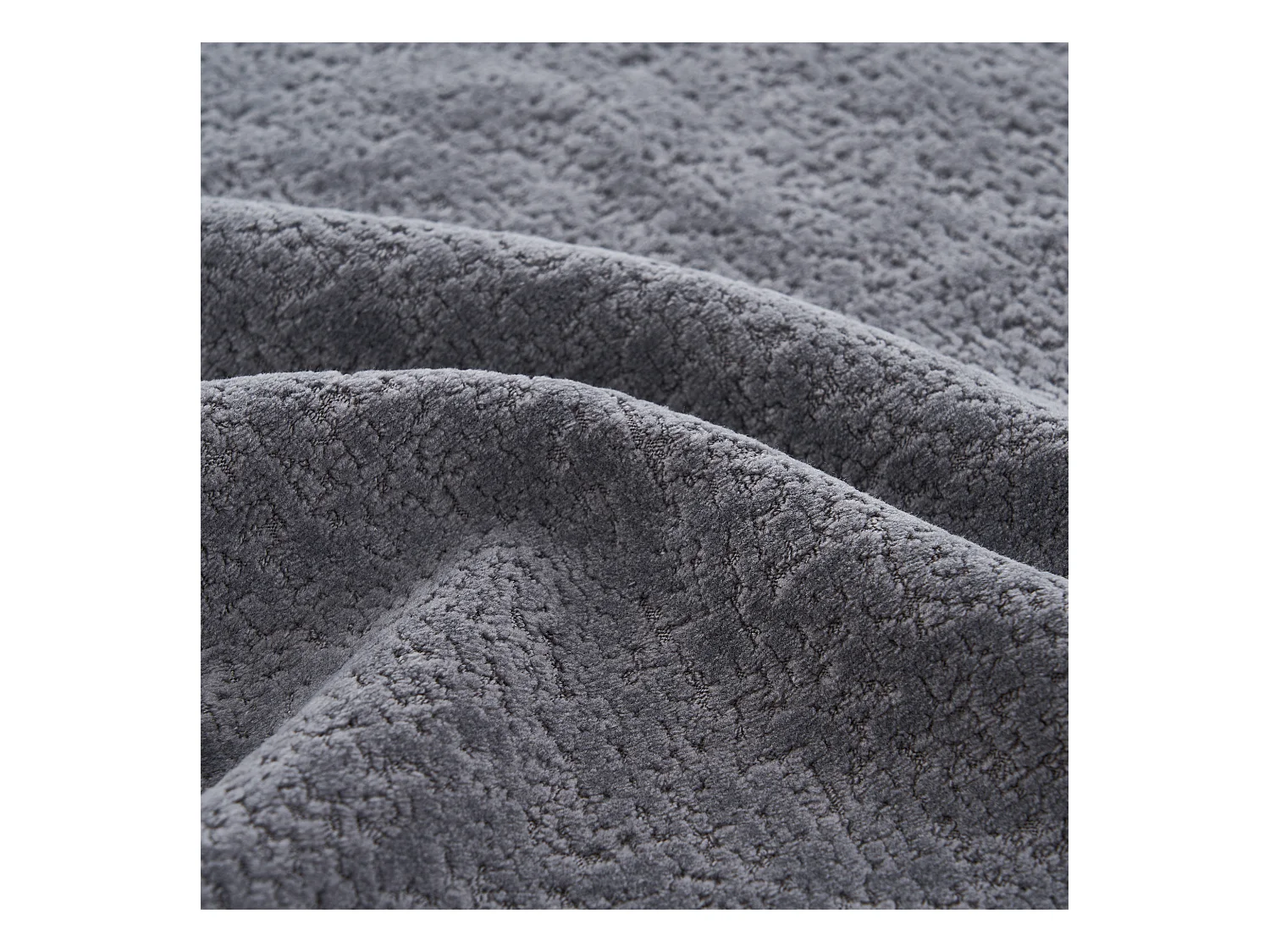 Canapé 5 places gris - Canapé sans cadre avec 4 coussins carrés et 2 coussins ronds - chenille