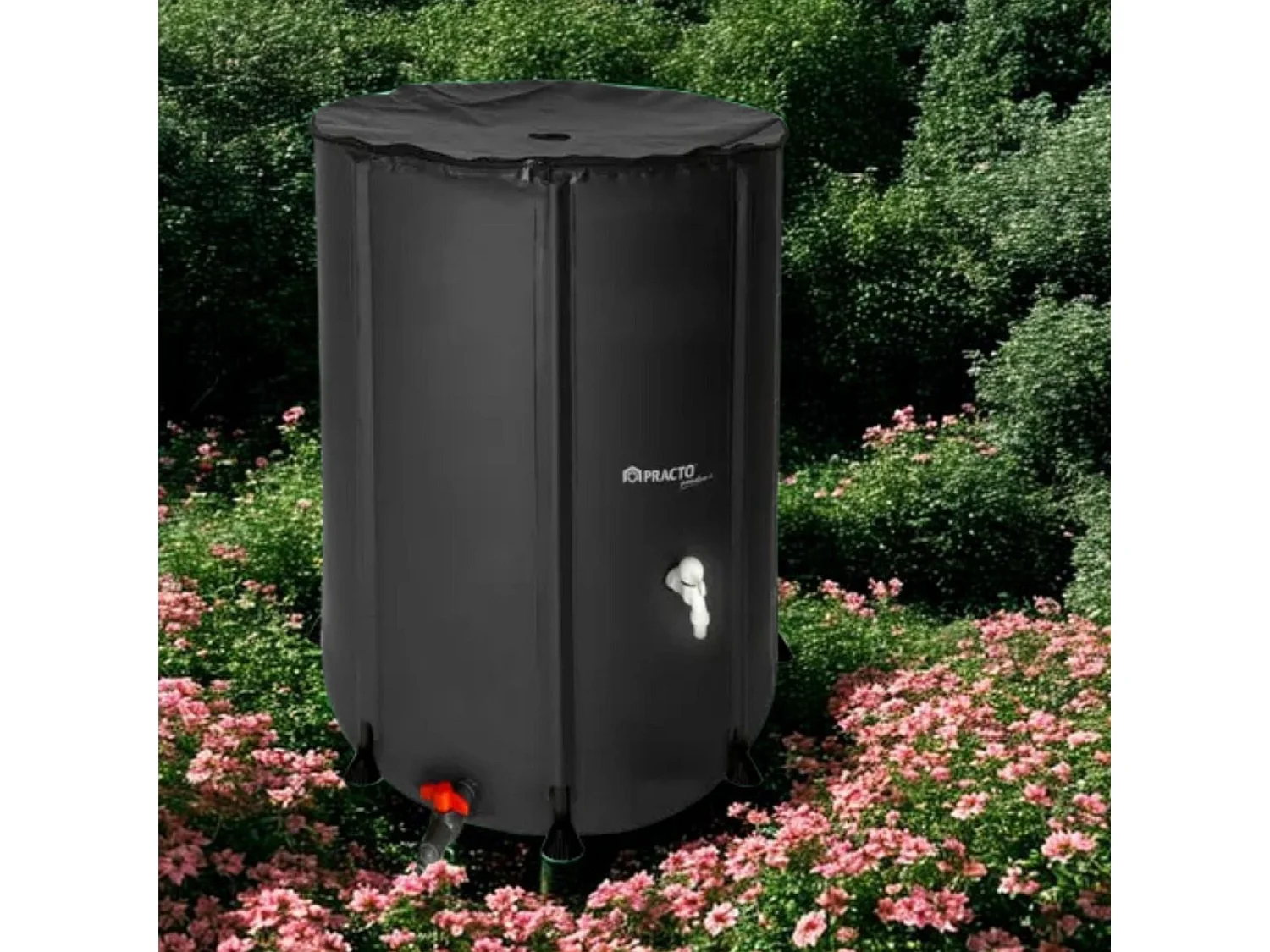 Réservoir d'eau de pluie pliable 350 L - Avec robinet et trop-plein