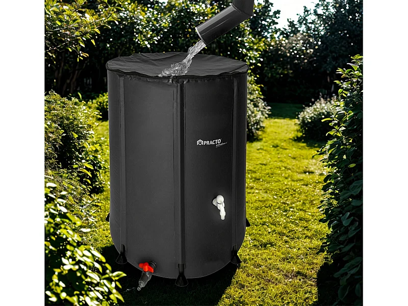 Réservoir d'eau de pluie pliable 350 L - Avec robinet et trop-plein