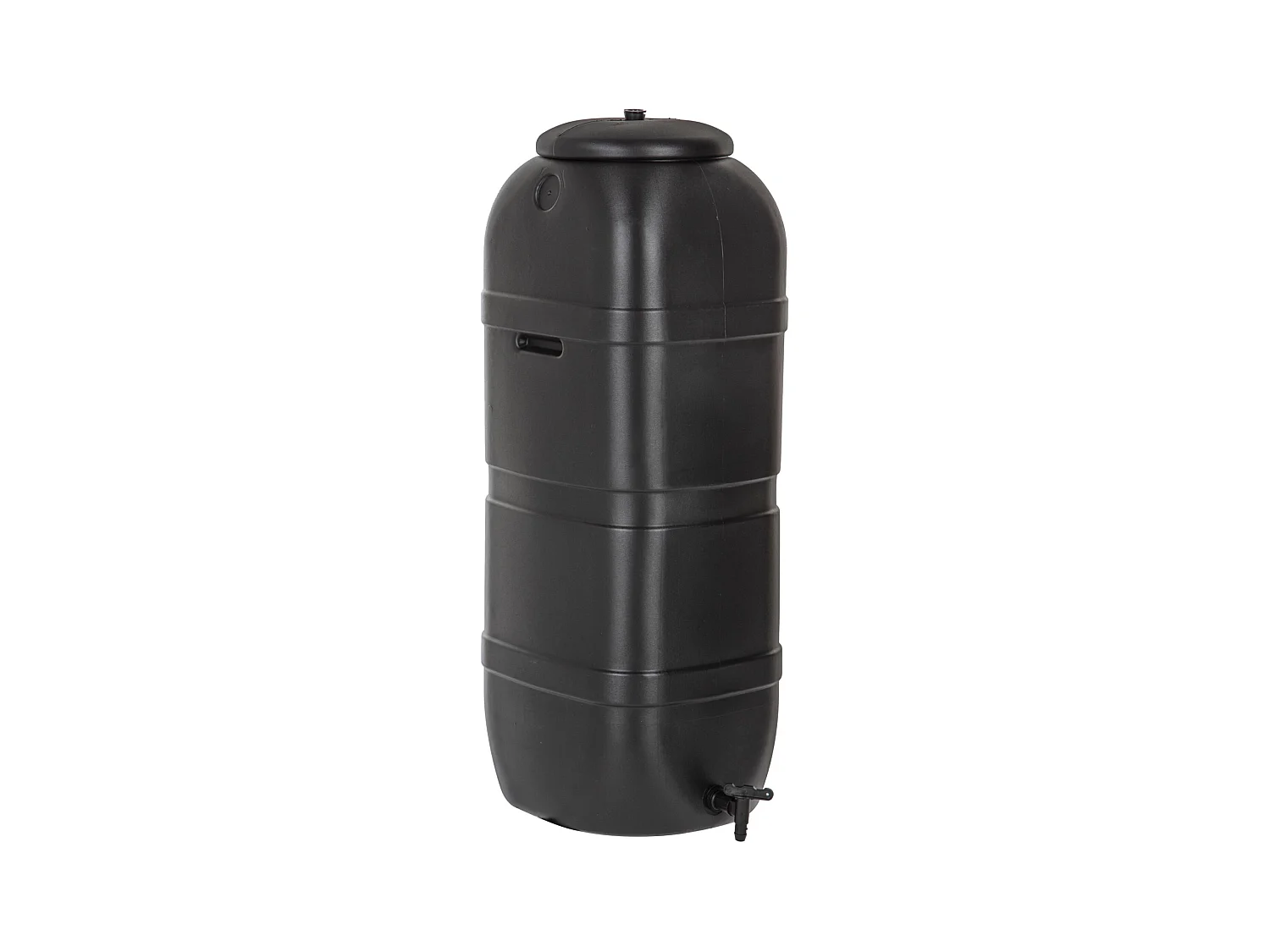 Tonneau récupérateur d’eau de pluie Noir 100 L - 95,2 x 36 x 32 cm - Avec couvercle et robinet