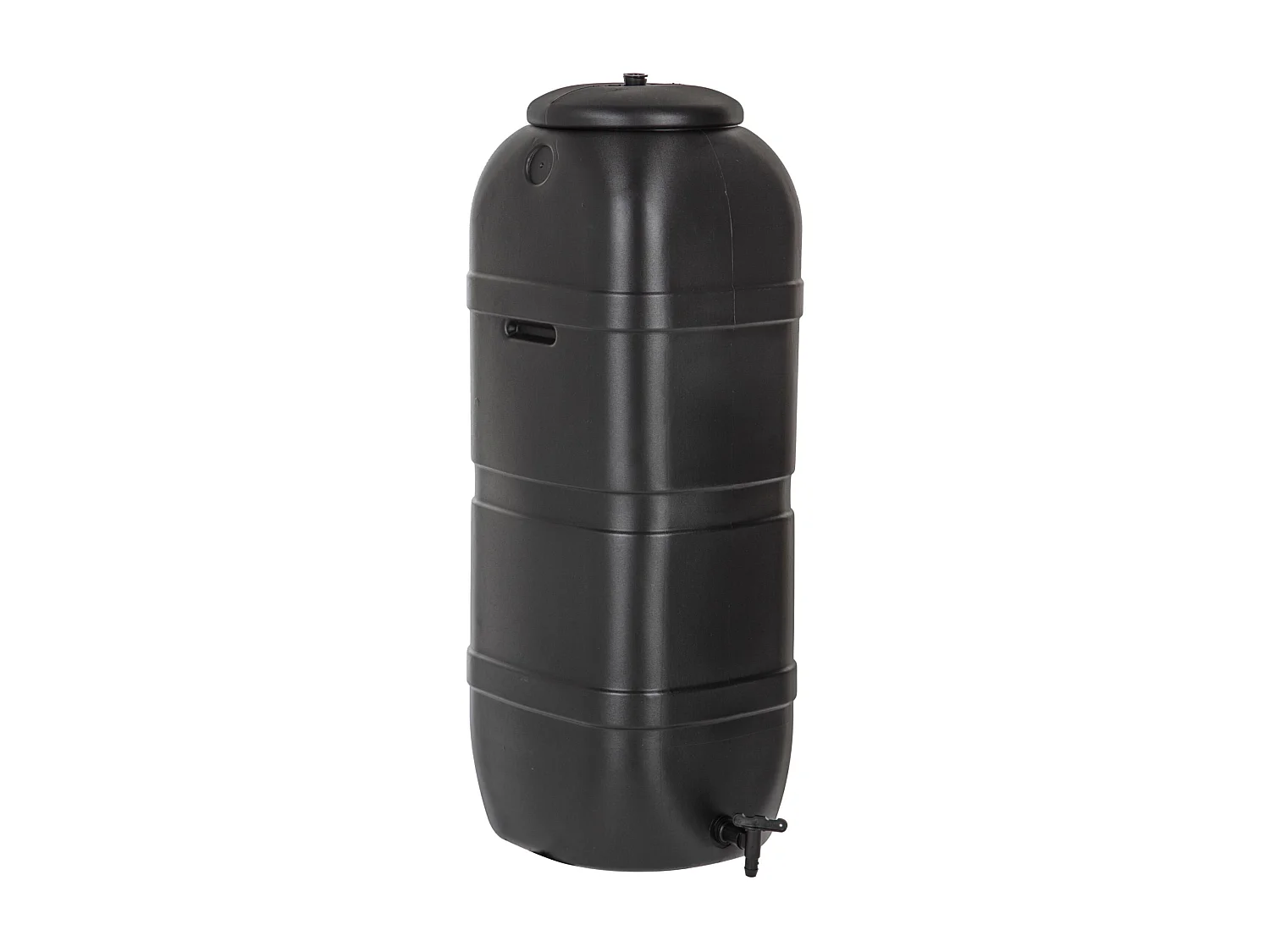 Tonneau récupérateur d’eau de pluie Noir 100 L - 95,2 x 36 x 32 cm - Avec couvercle et robinet