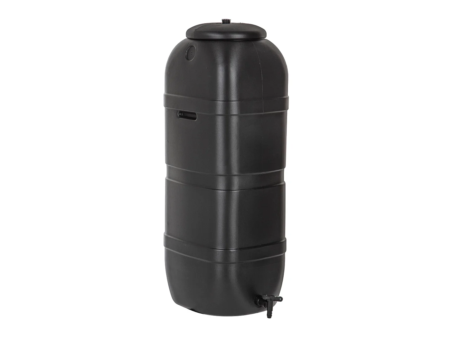 Tonneau récupérateur d’eau de pluie Noir 100 L - 95,2 x 36 x 32 cm - Avec couvercle et robinet