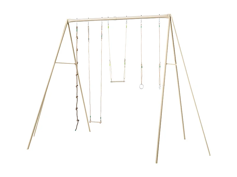 Grote metalen schommel 3,50 m – 4 accessoires voor tieners en volwassenen