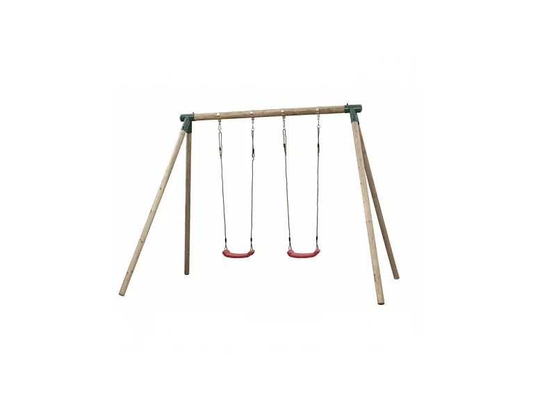 Houten schommel Chloë 2 schommels - 290 x 220 x 220 cm - Natuurlijk grenen