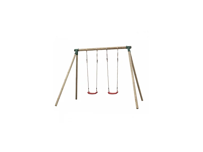 Portique en bois Chloë 2 balançoires - 290 x 220 x 220 cm - Pin naturel