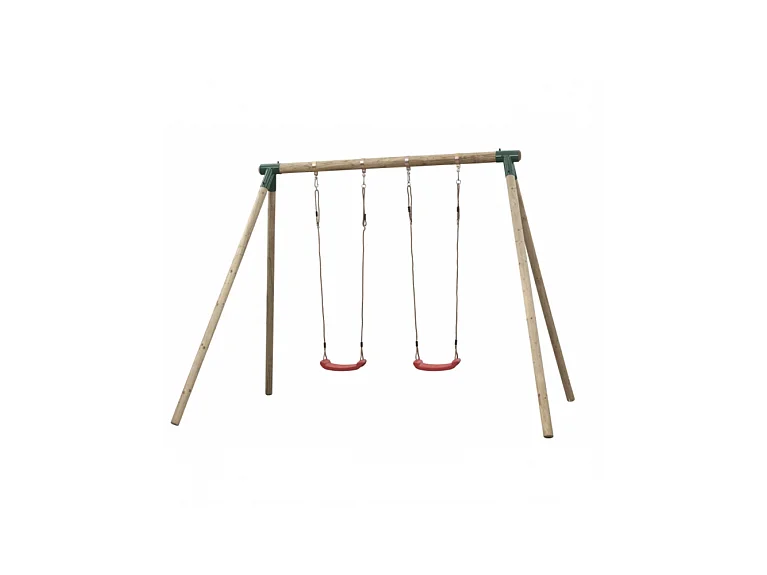 Portique en bois Chloë 2 balançoires - 290 x 220 x 220 cm - Pin naturel