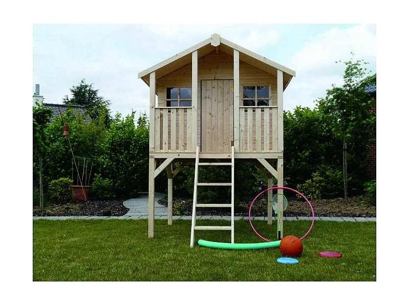 Cabane de jeux Playhouse Traditional 1800 x 1900 cm, Sapin du Nord certifié, FSC Mixte