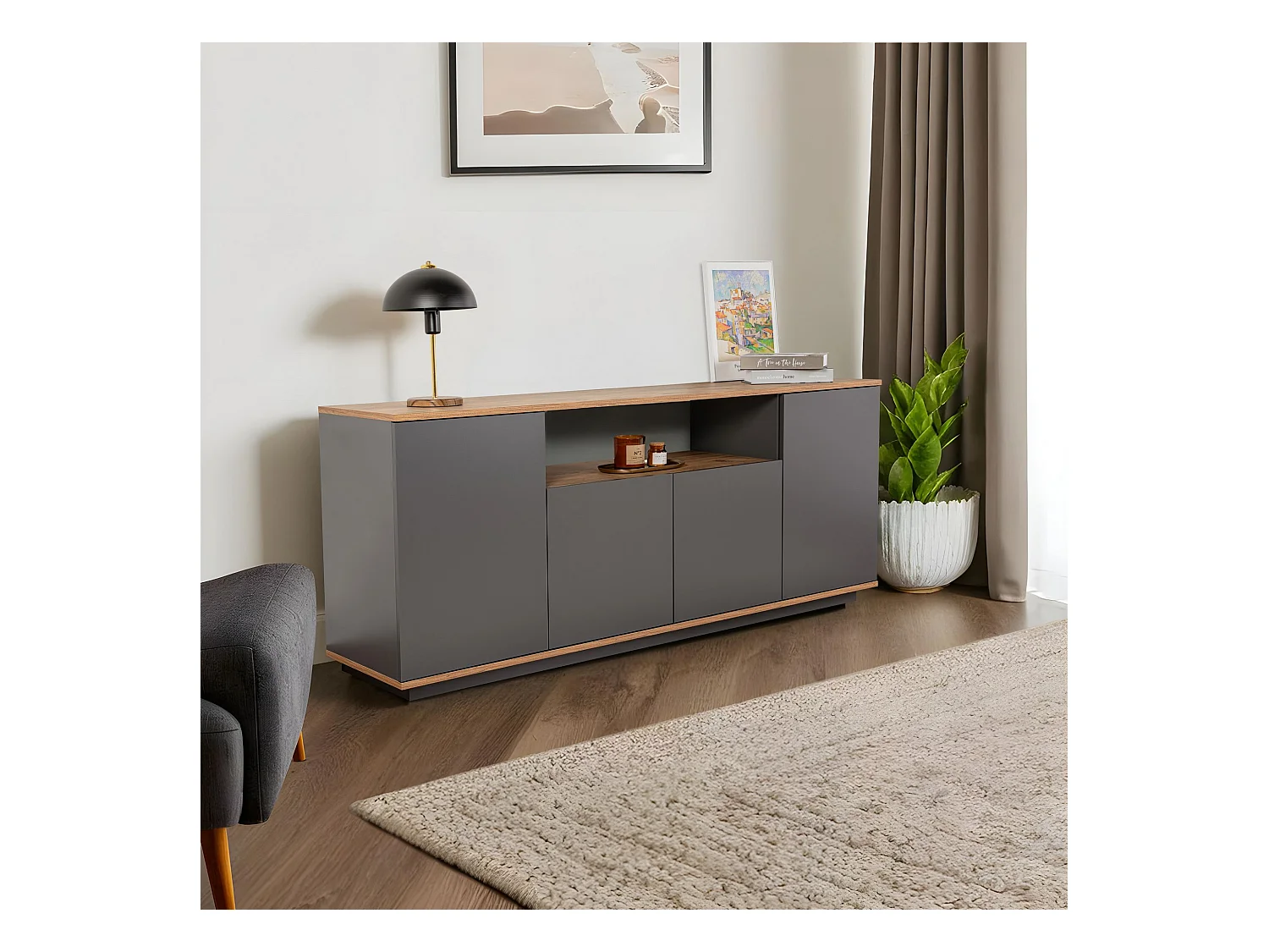 Buffet 4 portes en aggloméré Arista