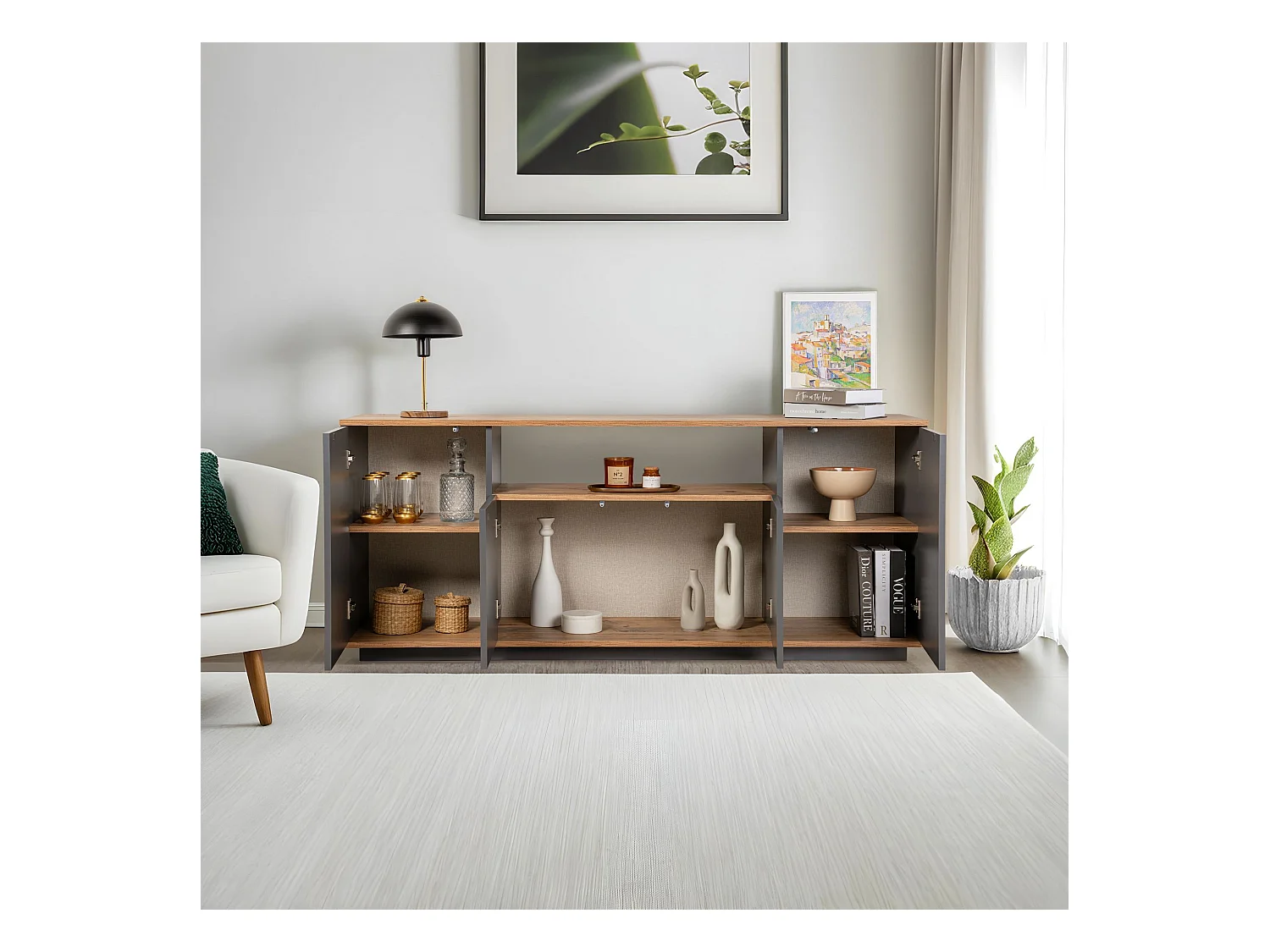 Buffet 4 portes en aggloméré Arista