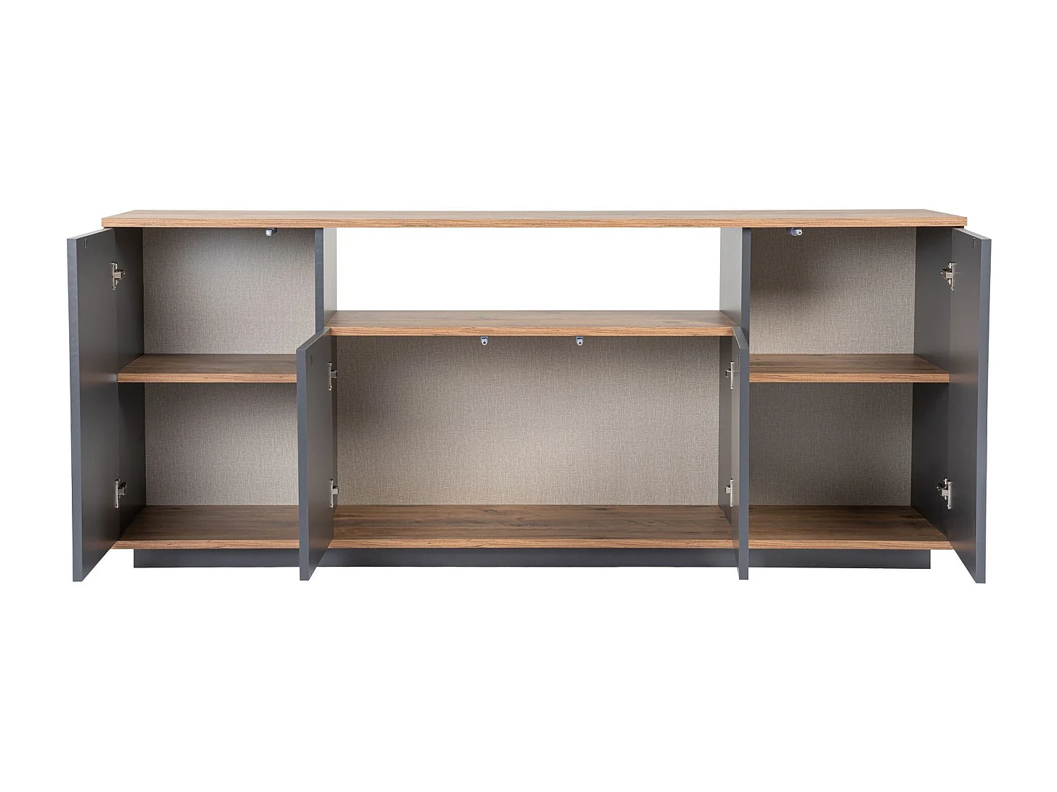 Aparador Moderno "Future" em Antracite e Pinho Atlântico, 180x44,5x75 cm