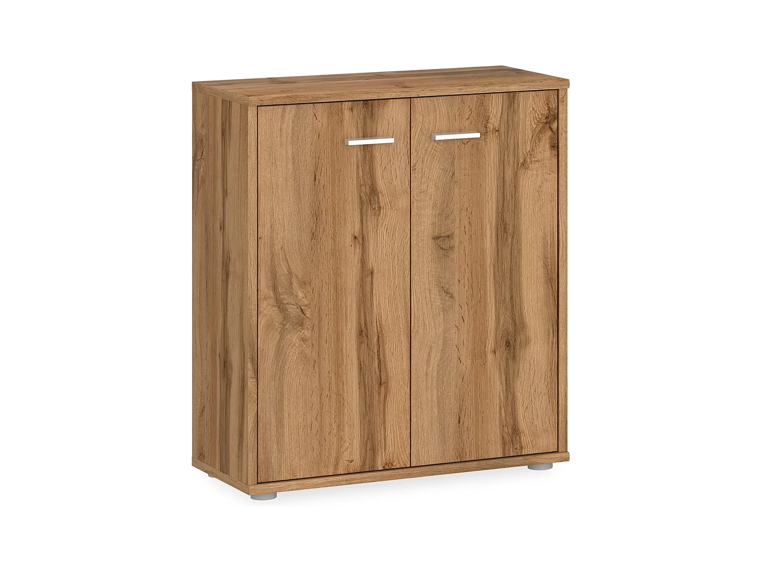 Buffet salle à manger FIRMIN L 60 cm coloris chêne wotan avec 2 portes bahut bas meuble de rangement style moderne
