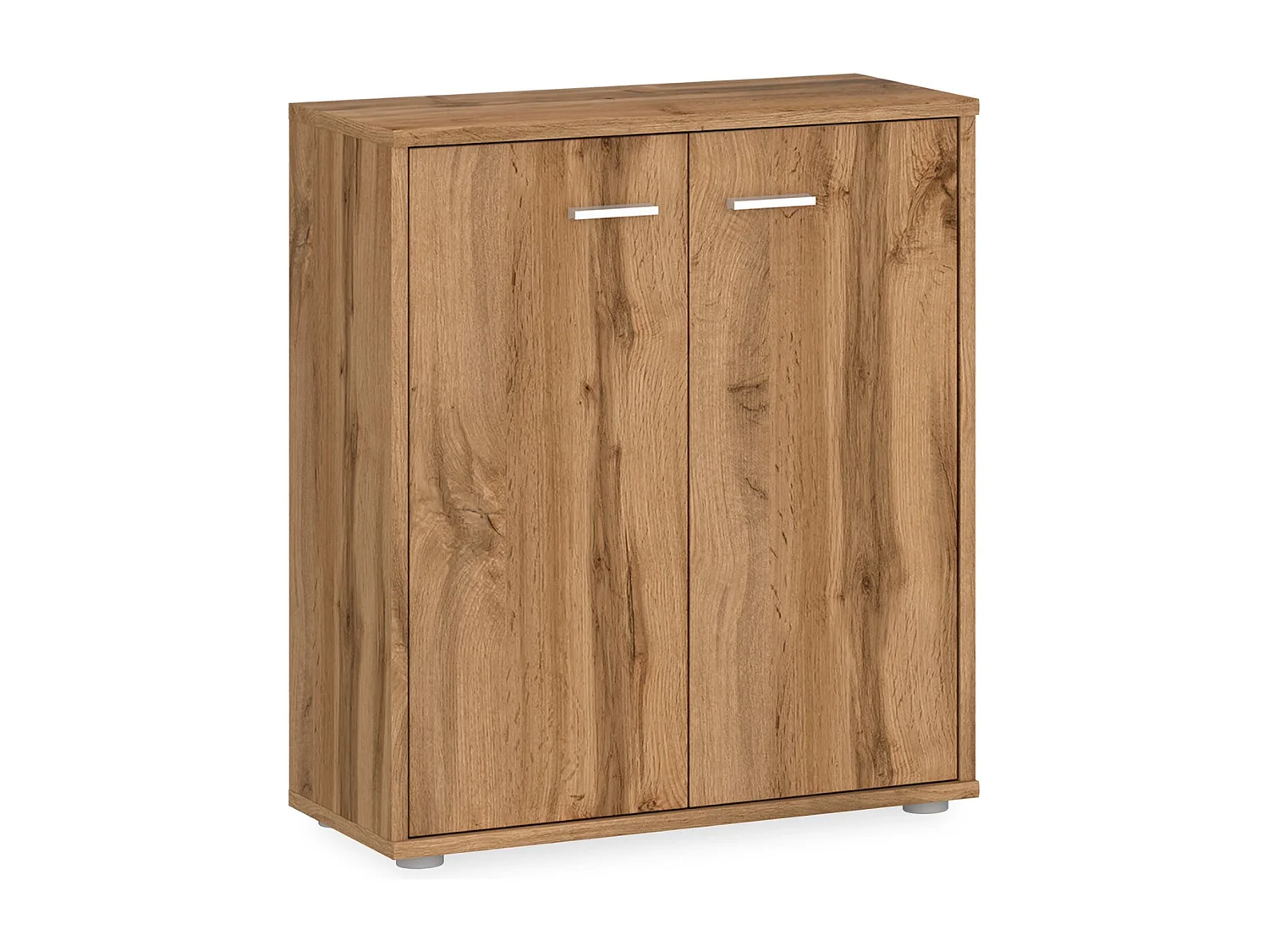 Buffet salle à manger FIRMIN L 60 cm coloris chêne wotan avec 2 portes bahut bas meuble de rangement style moderne