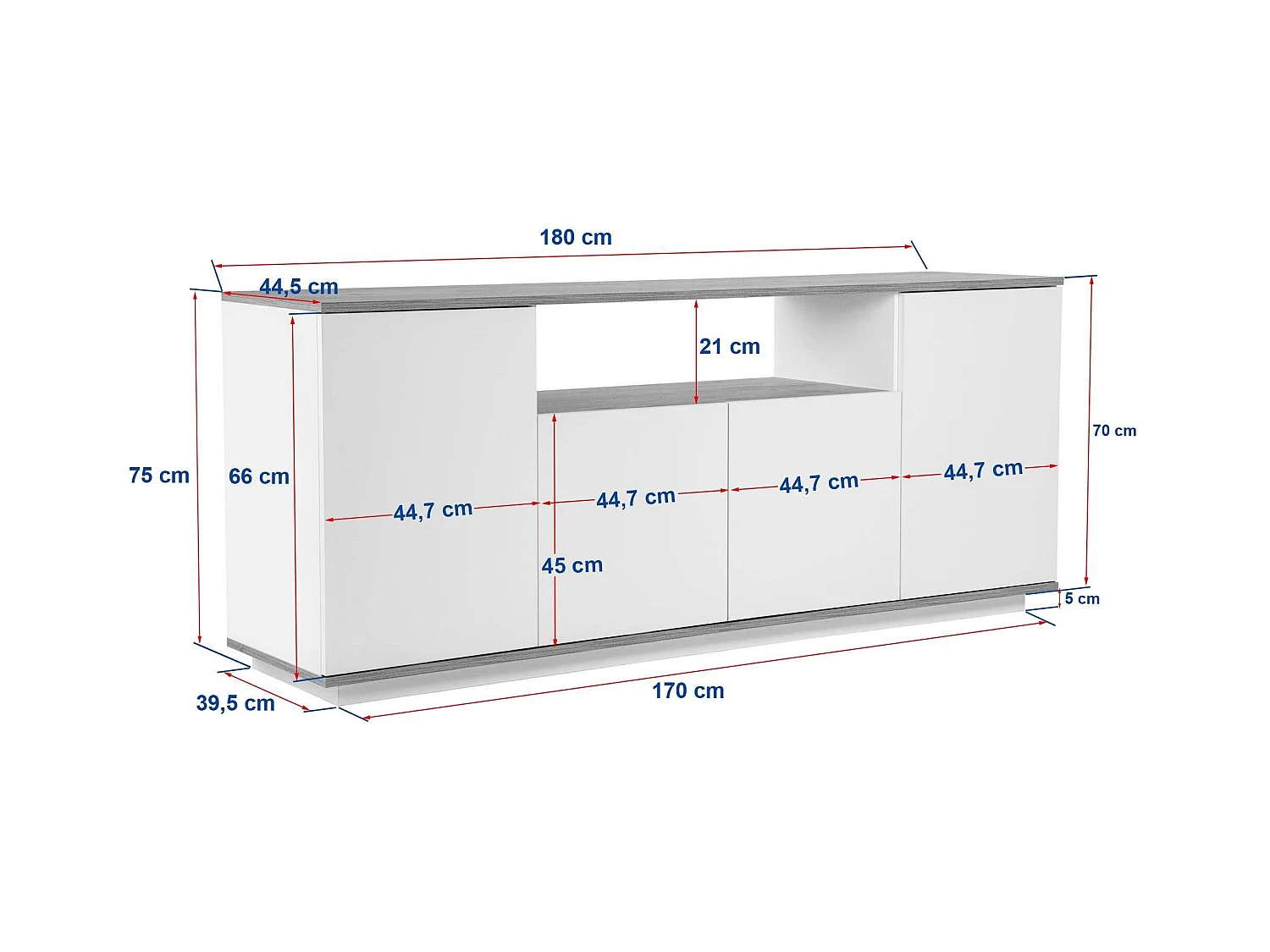 Buffet 4 portes en aggloméré Arista