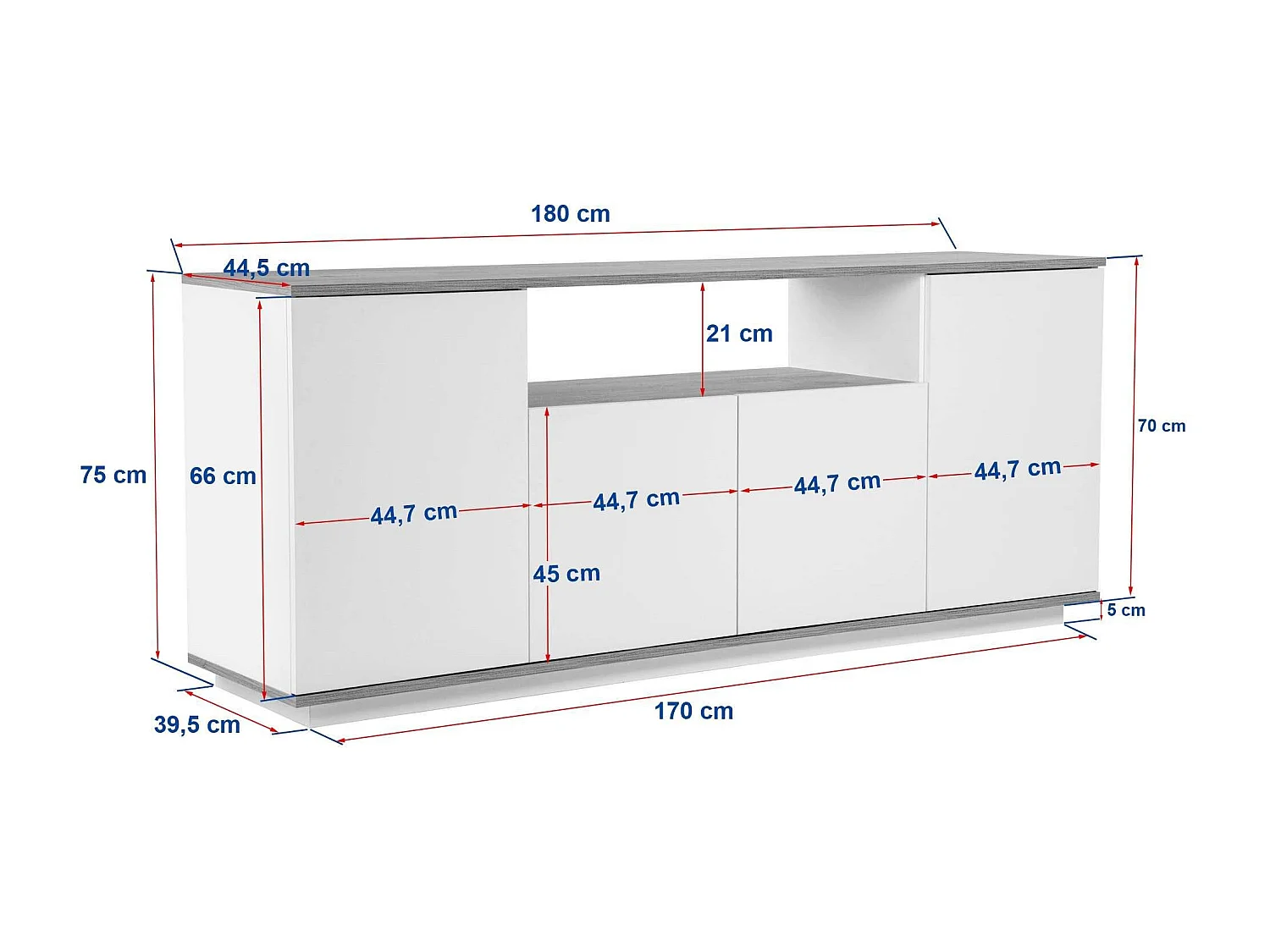 Buffet 4 portes en aggloméré Arista