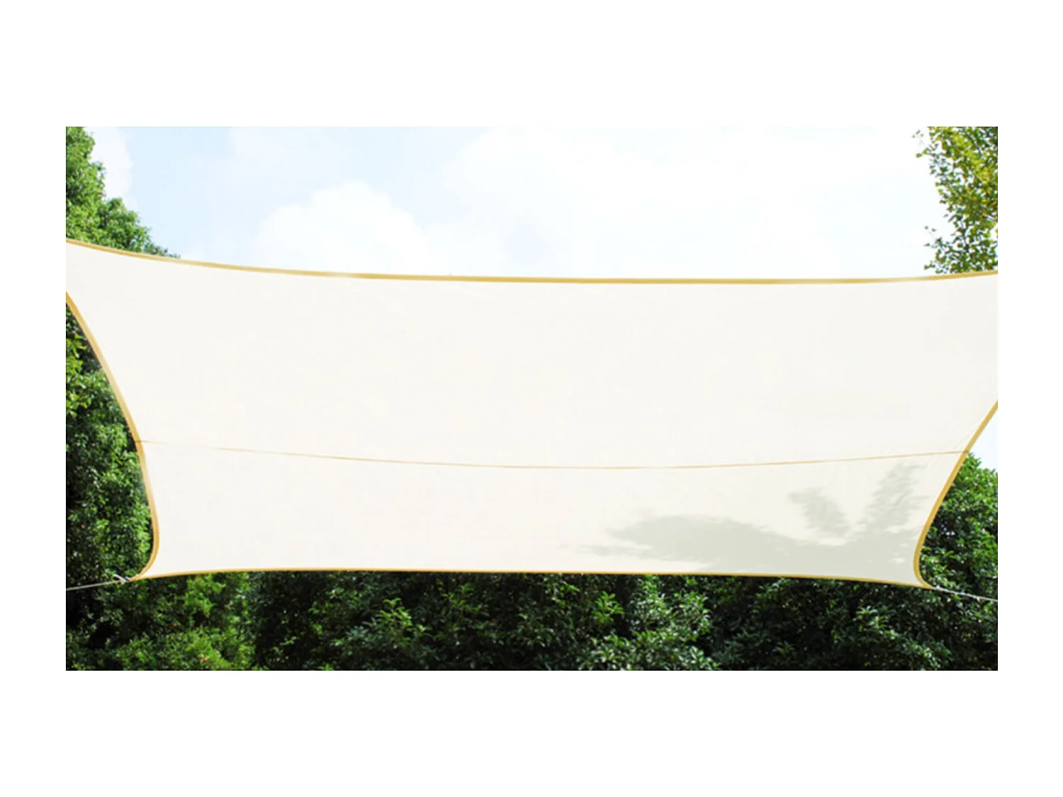 Voile d’ombrage rectangulaire 3 x 4 m Crème - Polyester 180 g/m² - Anti-UV - Résistant à l’eau