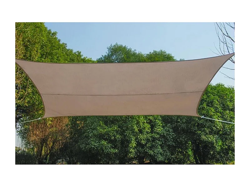 Rechthoekig schaduwzeil 3 x 4 m Taupe - Polyester 180 g/m² - Anti-UV - Waterbestendig