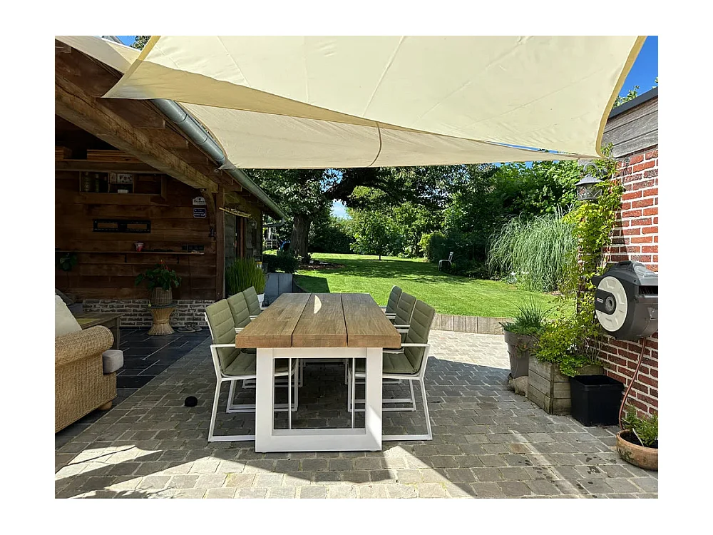 Voile d’ombrage triangulaire 3,6 m Crème - Protection UV 90% - PE 180g/m²