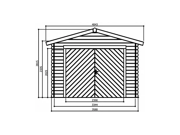 Garage Traditional Solid Superia 3580 x 5080 cm - 28 mm - Sapin du Nord Certifié