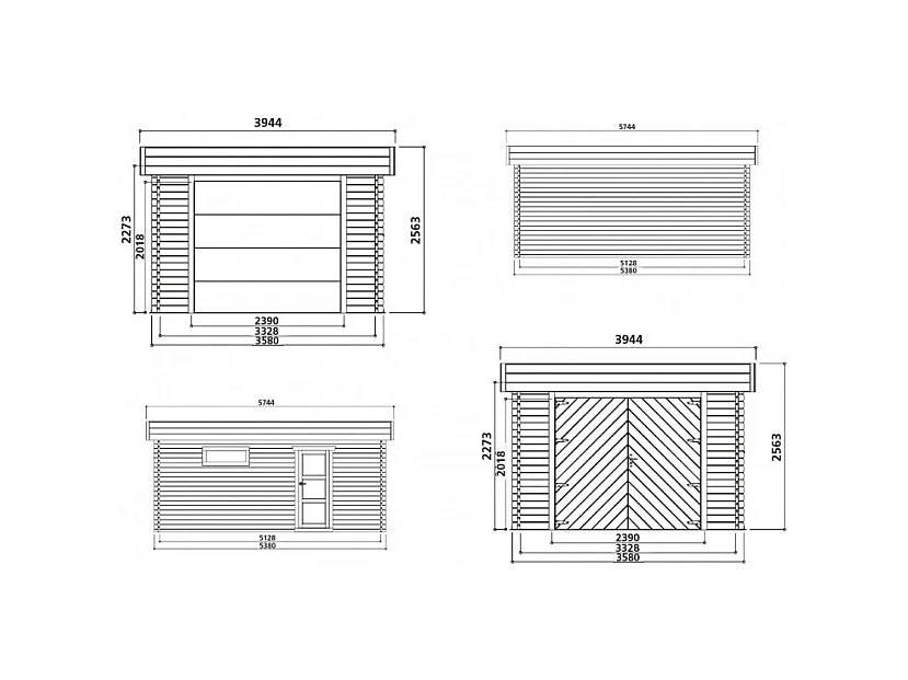 Garage Modern Solid Superia 3,58 x 5,38 m - Épaisseur 40 mm