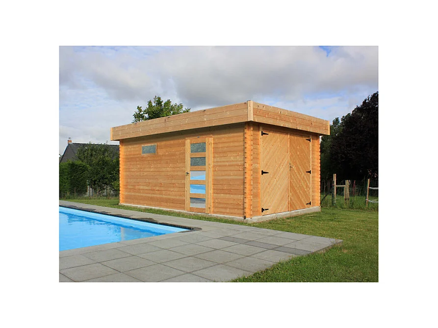 Moderne Garage Solid Superia 3,58 x 5,38 m - Dikte 40 mm