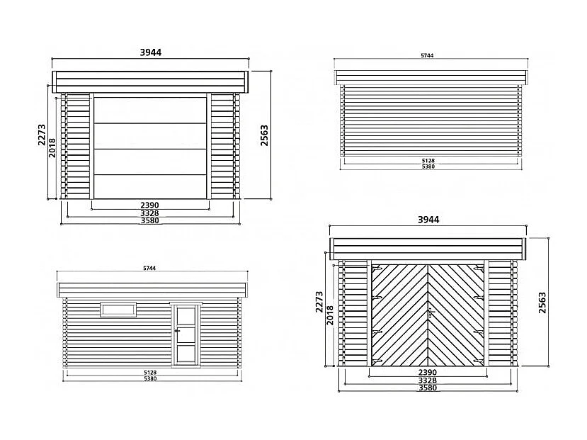 Garage Modern Solid Superia 3,58 x 5,38 m - Épaisseur 40 mm