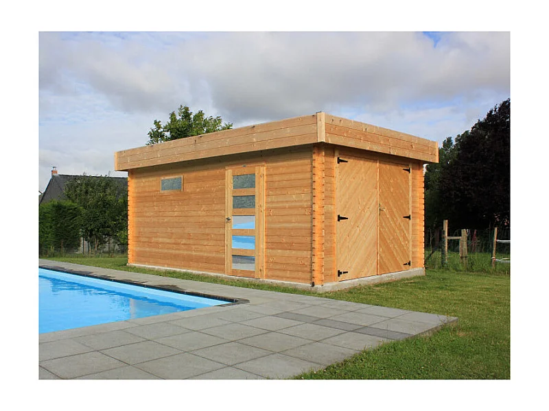 Moderne Garage Solid Superia 3,58 x 5,38 m - Dikte 40 mm