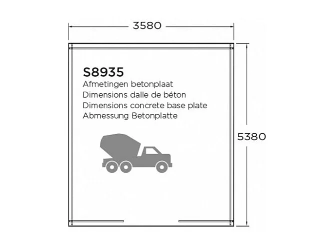 Abri de jardin Solid Superia Garage Traditional 3,58 m x 5,38 m (17,07 m²) - Sapin du Nord 40 mm