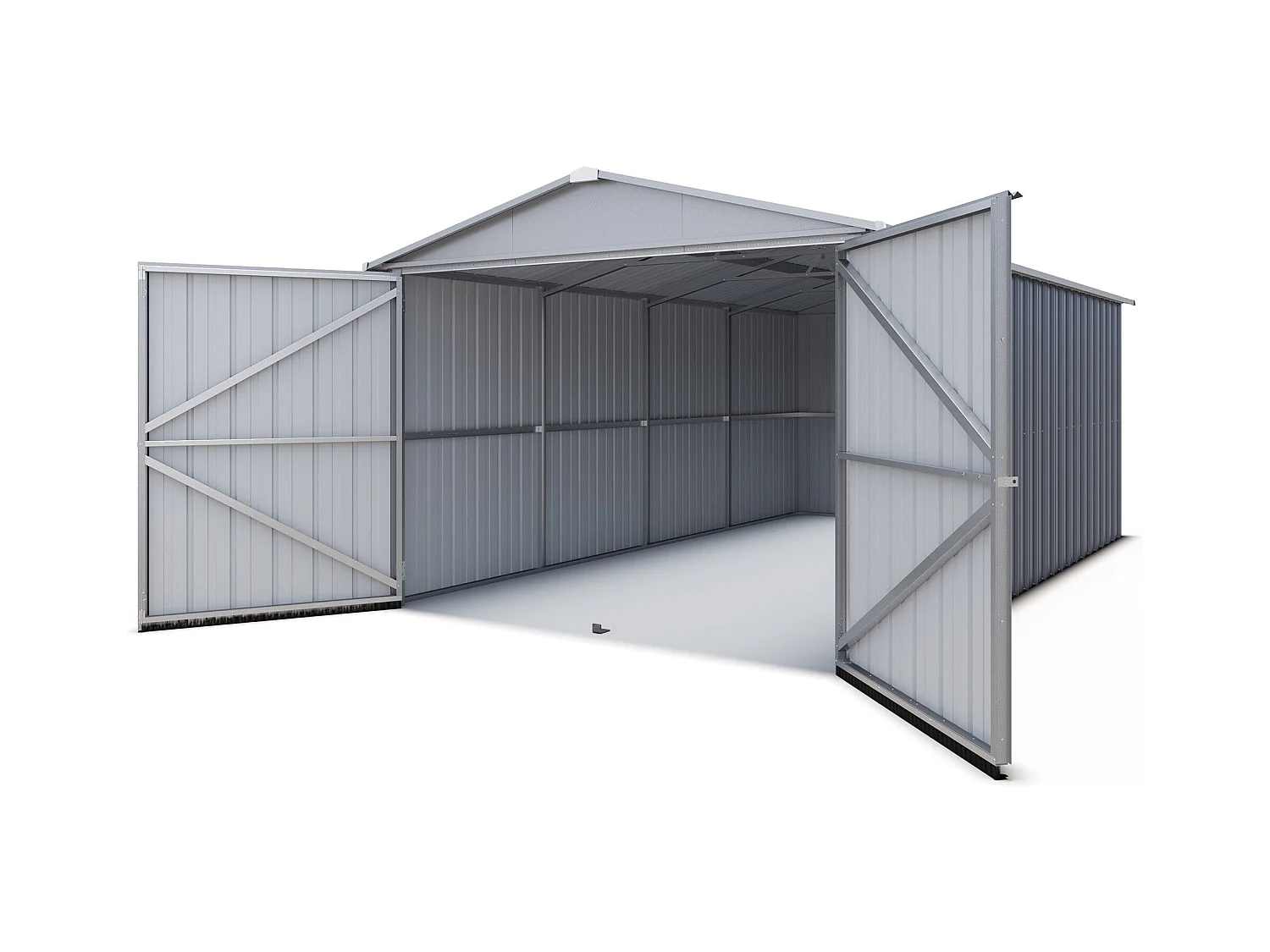 Garage en métal spacieux de 15,5 m² - Anthracite et aluminium