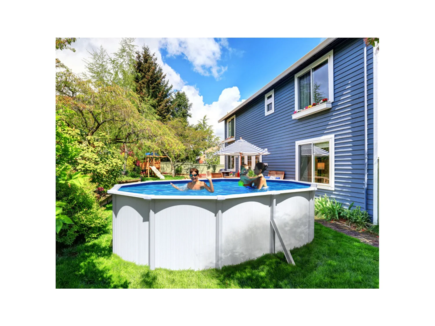 Bovengrondse zwembad Saphir rechthoekig 5,15 x 3,90 x 1,20 m - 16 m³ - Verzinkt staal