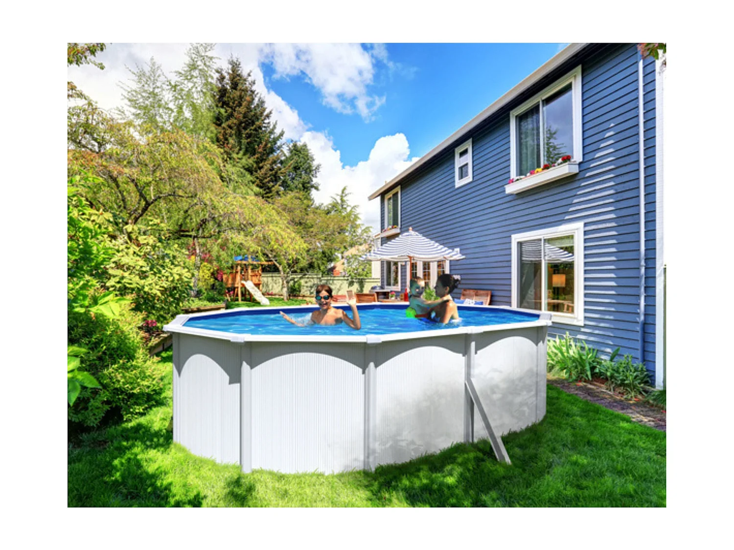 Piscine hors-sol Saphir rectangulaire 5,15 x 3,90 x 1,20 m - 16 m³ - Acier galvanisé