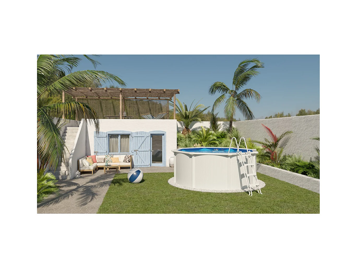 Trigano Jardin Piscines hors sol acier  diamètre 3.90 m - pi8700-1