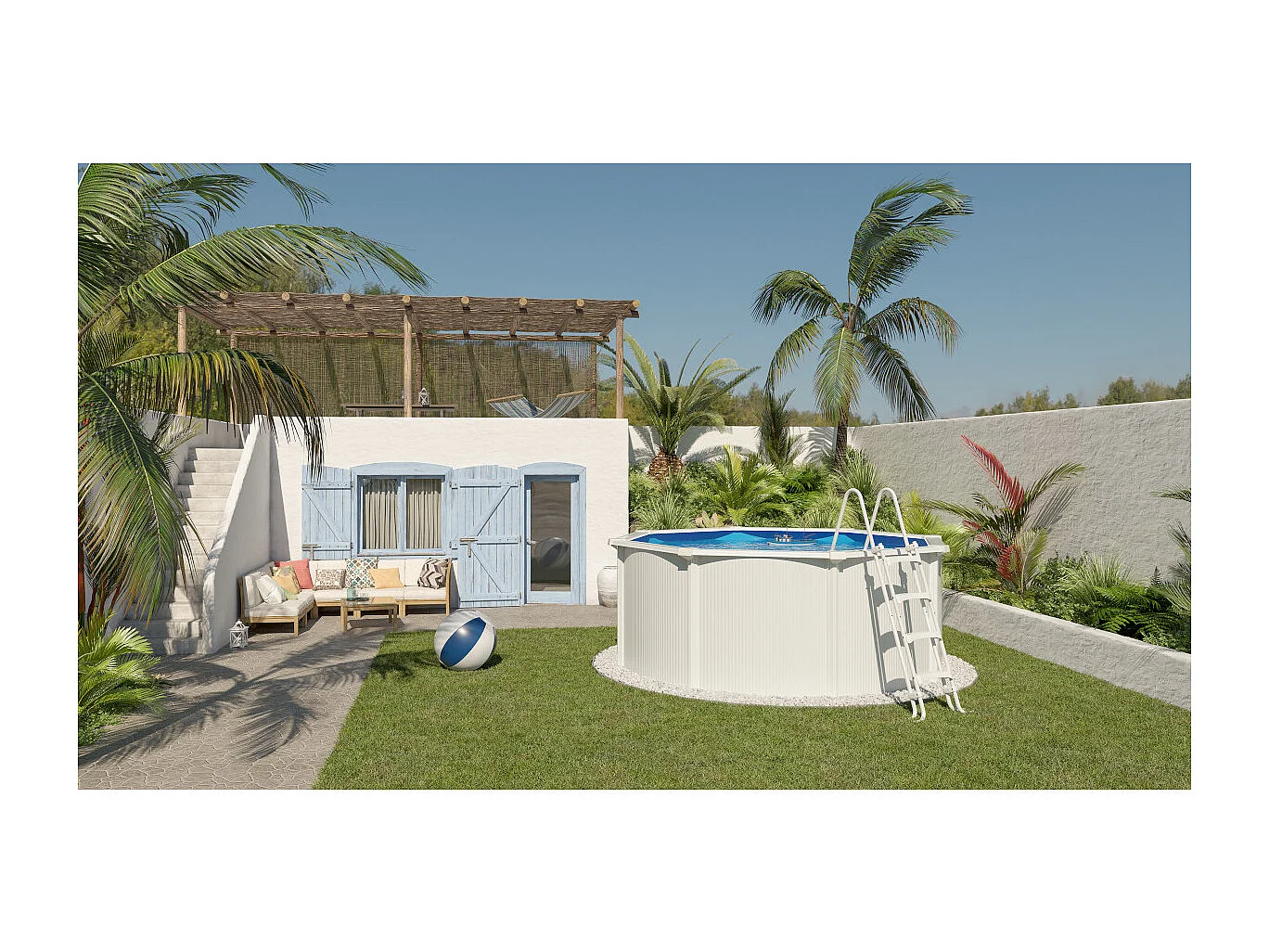 Trigano Jardin Piscines hors sol acier  diamètre 3.90 m - pi8700-1