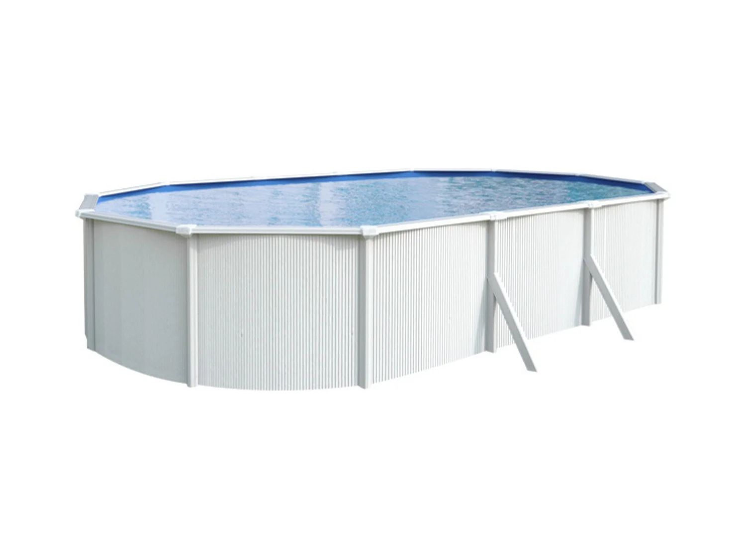 Piscine Métal Saphir Rectangulaire 6,35 x 3,90 x 1,20 m - 21 m³ - Acier Galvanisé Laqué Blanc