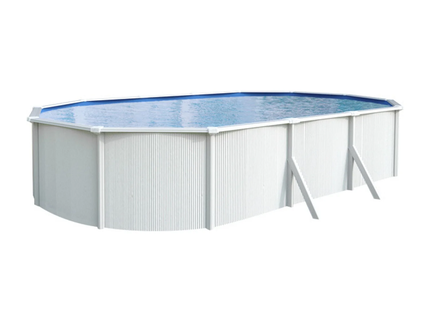 Piscine Métal Saphir Rectangulaire 6,35 x 3,90 x 1,20 m - 21 m³ - Acier Galvanisé Laqué Blanc