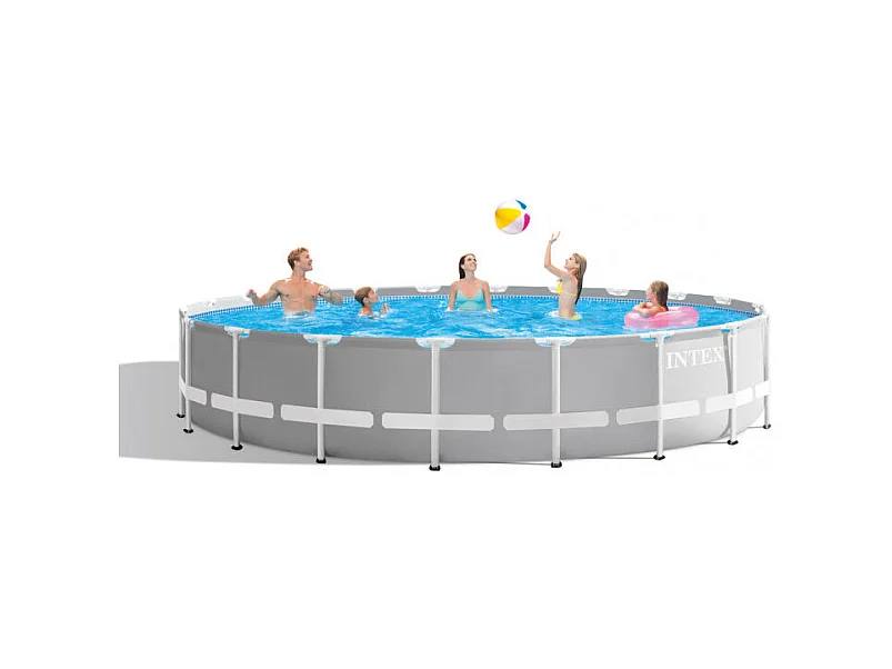 Piscine Tubulaire Prism Frame Ronde Gris - 610 x 132 cm - Intex - 32695 L