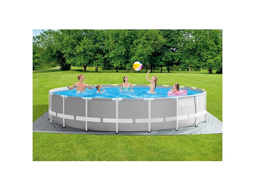 Piscine Tubulaire Prism Frame Ronde Gris - 610 x 132 cm - Intex - 32695 L