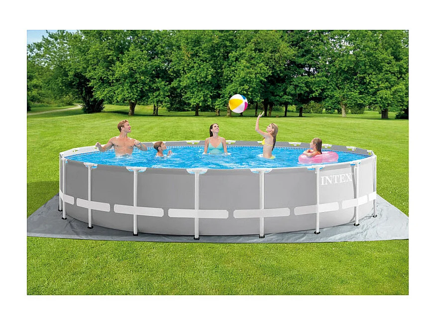 Piscine Tubulaire Prism Frame Ronde Gris - 610 x 132 cm - Intex - 32695 L
