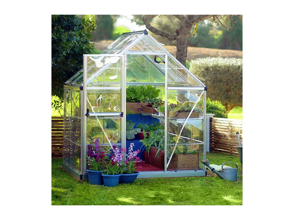 Serre de jardin en aluminium argent et polycarbonate Harmony 2.3m²