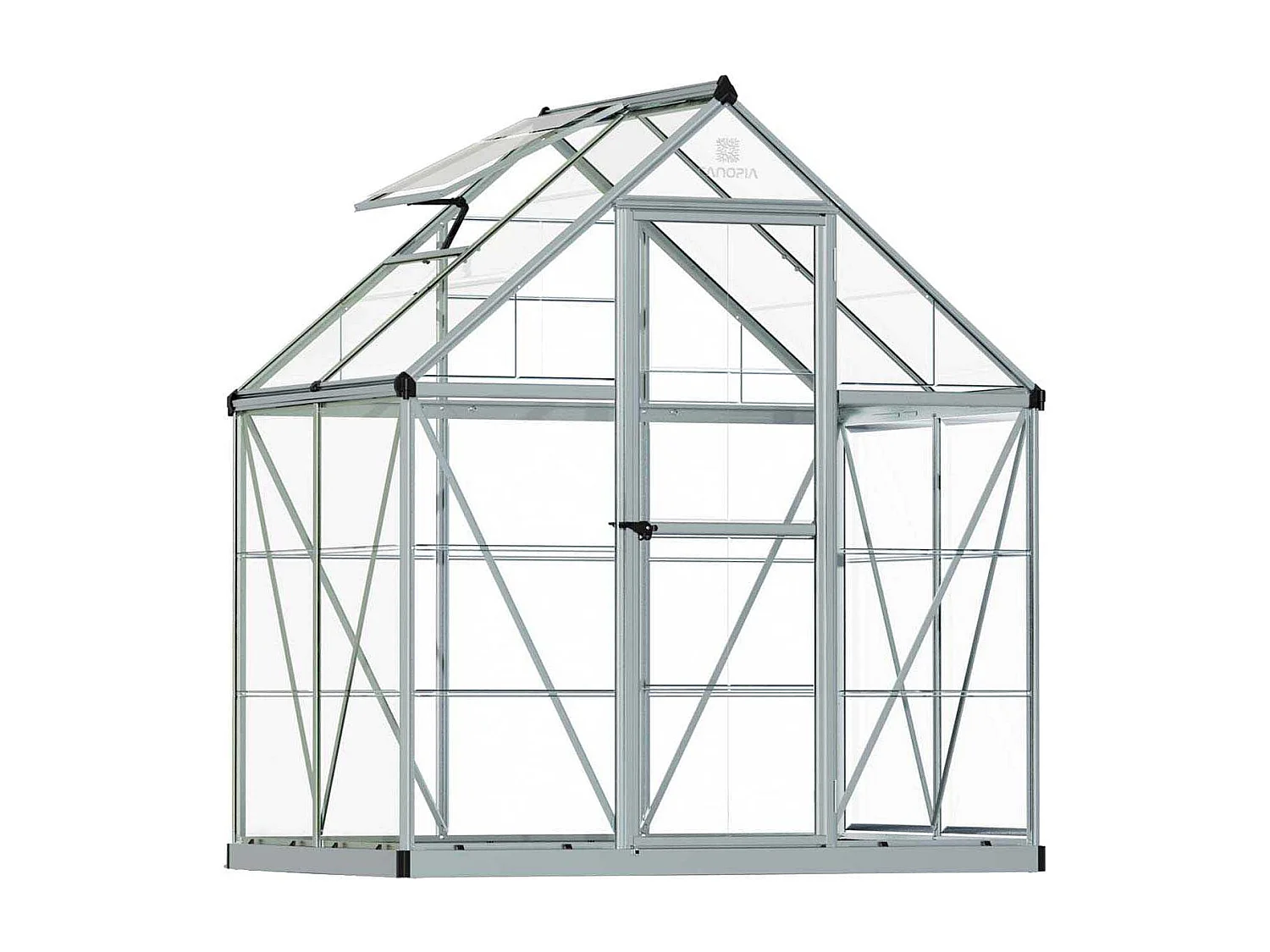 Serre de jardin en aluminium argent et polycarbonate Harmony 2.3m²